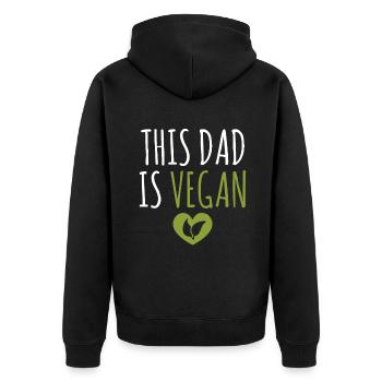 Veggie Lover Vegan Gift - Unisex Premium Organic Zip Hoodie - black - Back - Nico (187cm)