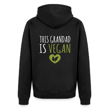 Veggie Lover Vegan Gift - Unisex Premium Organic Zip Hoodie - black - Back - Nico (187cm)