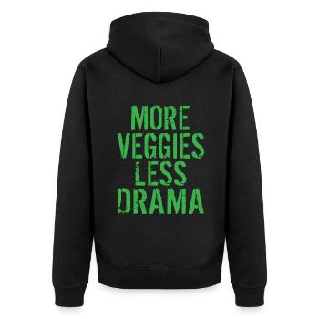 Veggie Lover Vegan Gift - Unisex Premium Organic Zip Hoodie - black - Back - Nico (187cm)