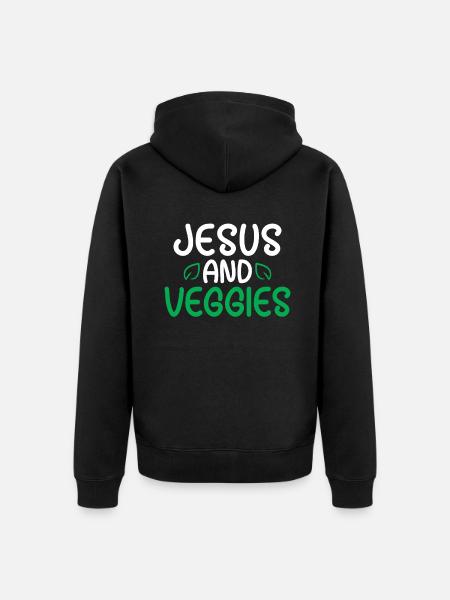 Veggie Lover Vegan Gift - Unisex Premium Organic Zip Hoodie - black