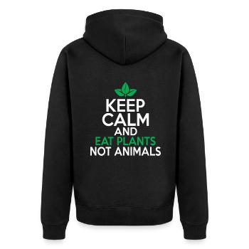 Veggie Lover Vegan Gift - Unisex Premium Organic Zip Hoodie - black - Back - Nico (187cm)