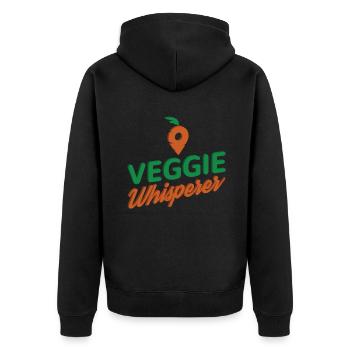Veggie Lover Vegan Gift - Unisex Premium Organic Zip Hoodie - black - Back - Nico (187cm)