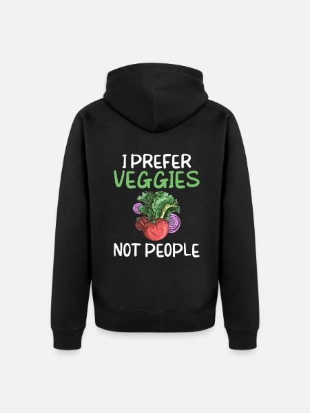 Veggie Lover Vegan Gift - Unisex Premium Organic Zip Hoodie - black