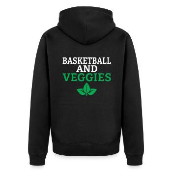 Veggie Lover Vegan Gift - Unisex Premium Organic Zip Hoodie - black - Back - Nico (187cm)