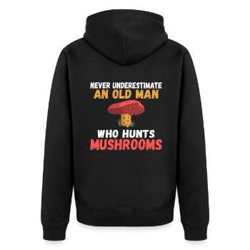 Fungi Hunter Mushroom Hunter Cadeaux - Veste à capuche bio Premium Unisexe - noir - Dos - Nico (187cm)