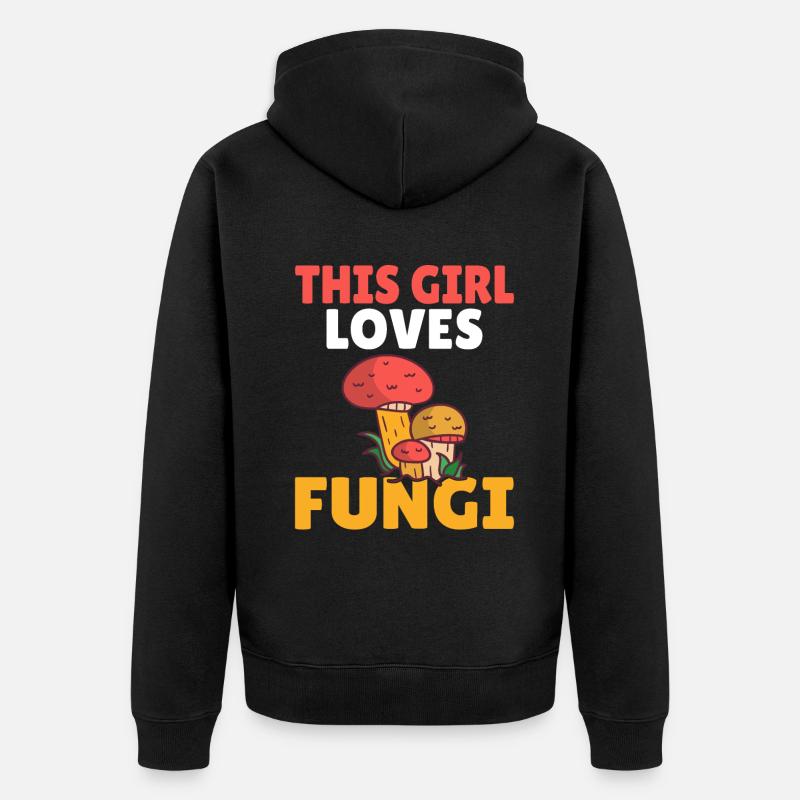 Pilzjäger Pilzjäger Geschenke - Unisex Premium Bio Zip Hoodie - Schwarz