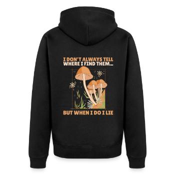 Fungi Hunter Mushroom Hunter Cadeaux - Veste à capuche bio Premium Unisexe - noir - Dos - Nico (187cm)