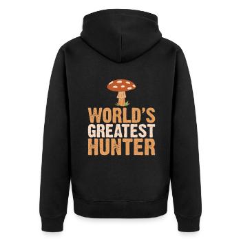 Fungi Hunter Mushroom Hunter Cadeaux - Veste à capuche bio Premium Unisexe - noir - Dos - Nico (187cm)