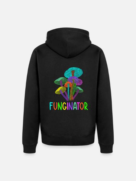 Fungi Hunter Mushroom Hunter Gifts - Unisex Premium Organic Zip Hoodie - black
