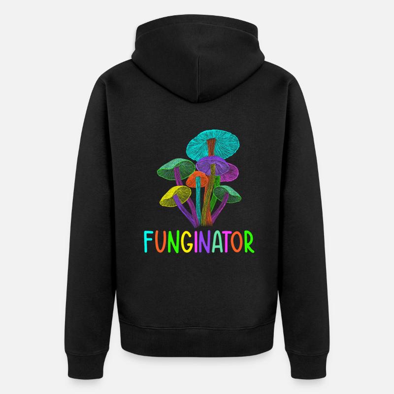 Pilzjäger Pilzjäger Geschenke - Unisex Premium Bio Zip Hoodie - Schwarz