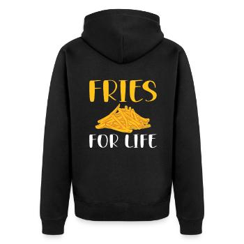 French Fries Lover Fast Food Gifts - Unisex Premium Organic Zip Hoodie - black - Back - Nico (187cm)