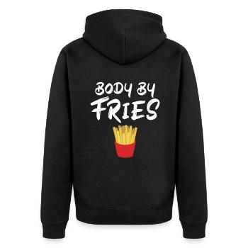 French Fries Lover Fast Food Gifts - Unisex Premium Organic Zip Hoodie - black - Back - Nico (187cm)