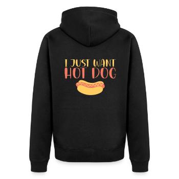 Hotdog Lover Hot Dogs Gifts - Unisex Premium Organic Zip Hoodie - black - Back - Nico (187cm)