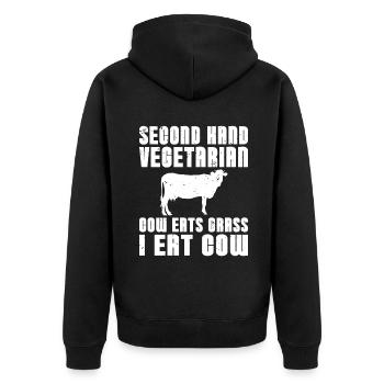 BBQ Grill Boeuf Viande Amoureux Cadeaux - Veste à capuche bio Premium Unisexe - noir - Dos - Nico (187cm)
