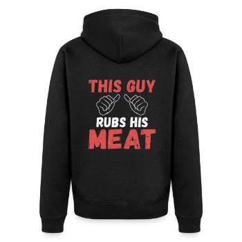 BBQ Grill Boeuf Viande Amoureux Cadeaux - Veste à capuche bio Premium Unisexe - noir - Dos - Nico (187cm)