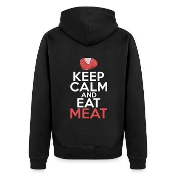 BBQ Grill Boeuf Viande Amoureux Cadeaux - Veste à capuche bio Premium Unisexe - noir - Dos - Nico (187cm)