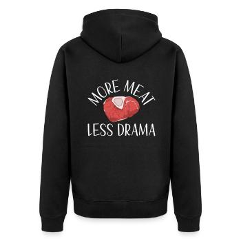 BBQ Grill Rindfleisch Liebhaber Geschenke - Unisex Premium Bio Zip Hoodie - Schwarz - Hinten - Nico (187cm)