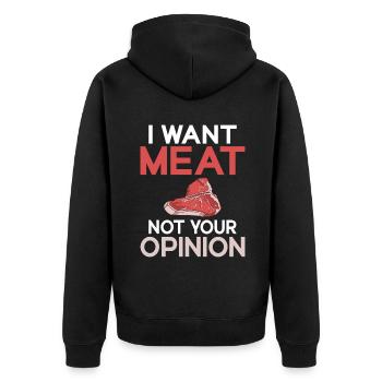 BBQ Grill Rindfleisch Liebhaber Geschenke - Unisex Premium Bio Zip Hoodie - Schwarz - Hinten - Nico (187cm)