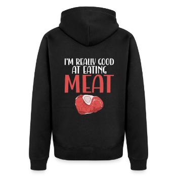 BBQ Grill Boeuf Viande Amoureux Cadeaux - Veste à capuche bio Premium Unisexe - noir - Dos - Nico (187cm)