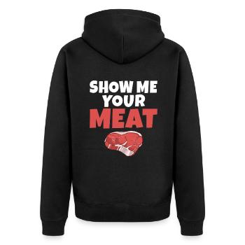 BBQ Grill Boeuf Viande Amoureux Cadeaux - Veste à capuche bio Premium Unisexe - noir - Dos - Nico (187cm)