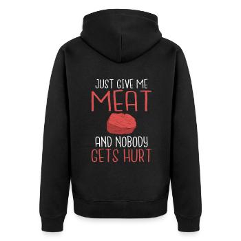BBQ Grill Boeuf Viande Amoureux Cadeaux - Veste à capuche bio Premium Unisexe - noir - Dos - Nico (187cm)