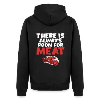 BBQ Grill Rindfleisch Liebhaber Geschenke - Unisex Premium Bio Zip Hoodie - Schwarz - Hinten - Nico (187cm)