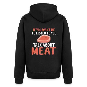 BBQ Grill Boeuf Viande Amoureux Cadeaux - Veste à capuche bio Premium Unisexe - noir - Dos - Nico (187cm)