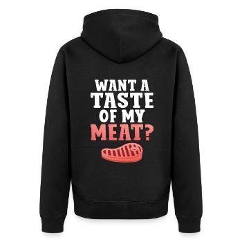 BBQ Grill Boeuf Viande Amoureux Cadeaux - Veste à capuche bio Premium Unisexe - noir - Dos - Nico (187cm)