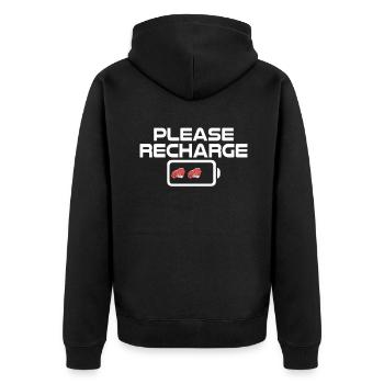 BBQ Grill Rindfleisch Liebhaber Geschenke - Unisex Premium Bio Zip Hoodie - Schwarz - Hinten - Nico (187cm)
