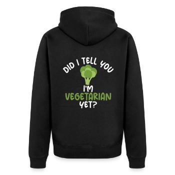 Vegetable Lover Vegetarian Gifts - Unisex Premium Organic Zip Hoodie - black - Back - Nico (187cm)