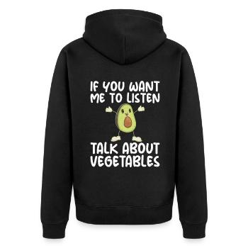 Vegetable Lover Vegetarian Gifts - Unisex Premium Organic Zip Hoodie - black - Back - Nico (187cm)