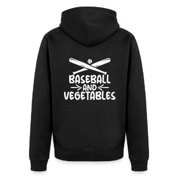 Vegetable Lover Vegetarian Gifts - Unisex Premium Organic Zip Hoodie - black - Back - Nico (187cm)