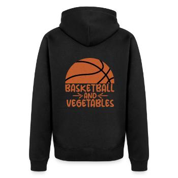 Vegetable Lover Vegetarian Gifts - Unisex Premium Organic Zip Hoodie - black - Back - Nico (187cm)