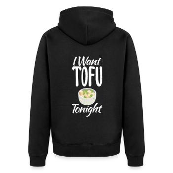 Gemüseliebhaber Vegetarische Geschenke - Unisex Premium Bio Zip Hoodie - Schwarz - Hinten - Nico (187cm)
