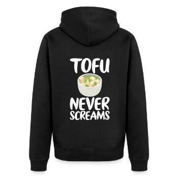 Vegetable Lover Vegetarian Gifts - Unisex Premium Organic Zip Hoodie - black - Back - Nico (187cm)