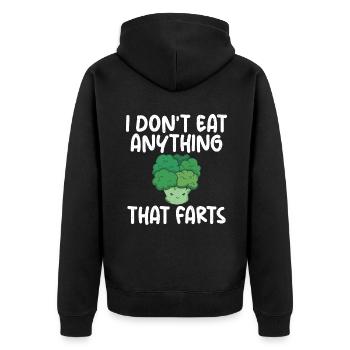 Vegetable Lover Vegetarian Gifts - Unisex Premium Organic Zip Hoodie - black - Back - Nico (187cm)
