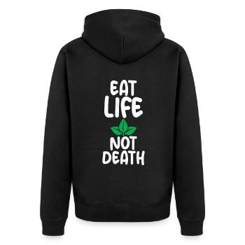 Vegetable Lover Vegetarian Gifts - Unisex Premium Organic Zip Hoodie - black - Back - Nico (187cm)