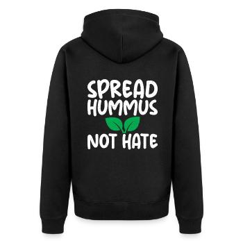 Vegetable Lover Vegetarian Gifts - Unisex Premium Organic Zip Hoodie - black - Back - Nico (187cm)