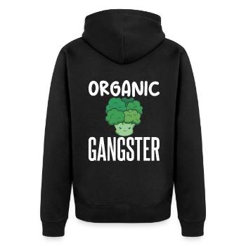 Vegetable Lover Vegetarian Gifts - Unisex Premium Organic Zip Hoodie - black - Back - Nico (187cm)