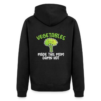 Vegetable Lover Vegetarian Gifts - Unisex Premium Organic Zip Hoodie - black - Back - Nico (187cm)
