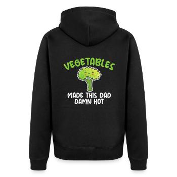 Vegetable Lover Vegetarian Gifts - Unisex Premium Organic Zip Hoodie - black - Back - Nico (187cm)