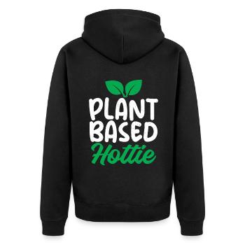 Vegetable Lover Vegetarian Gifts - Unisex Premium Organic Zip Hoodie - black - Back - Nico (187cm)