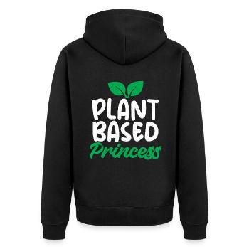 Gemüseliebhaber Vegetarische Geschenke - Unisex Premium Bio Zip Hoodie - Schwarz - Hinten - Nico (187cm)