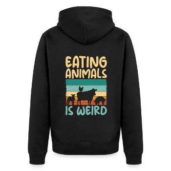 Vegetable Lover Vegetarian Gifts - Unisex Premium Organic Zip Hoodie - black - Back - Nico (187cm)