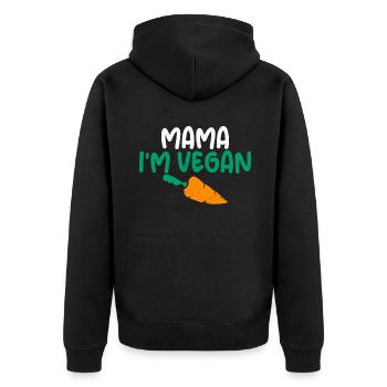 Vegetable Lover Vegetarian Gifts - Unisex Premium Organic Zip Hoodie - black - Back - Nico (187cm)