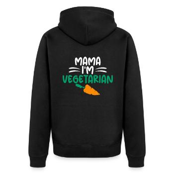 Vegetable Lover Vegetarian Gifts - Unisex Premium Organic Zip Hoodie - black - Back - Nico (187cm)