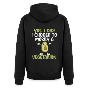 Vegetable Lover Vegetarian Gifts - Unisex Premium Organic Zip Hoodie - black - Back - Nico (187cm)