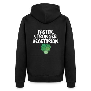 Gemüseliebhaber Vegetarische Geschenke - Unisex Premium Bio Zip Hoodie - Schwarz - Hinten - Nico (187cm)