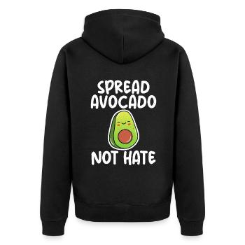Vegetable Lover Vegetarian Gifts - Unisex Premium Organic Zip Hoodie - black - Back - Nico (187cm)