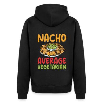 Vegetable Lover Vegetarian Gifts - Unisex Premium Organic Zip Hoodie - black - Back - Nico (187cm)